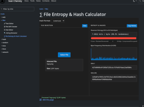 File Entropy Calculator