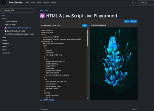 Html & JavaScript Live Playground